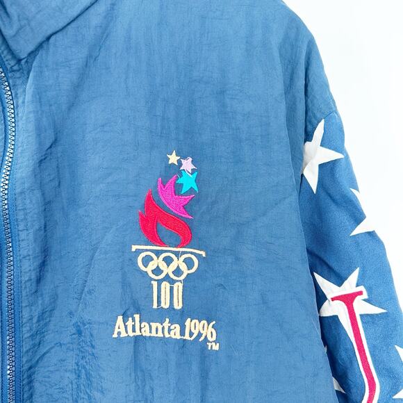 Starter Mens VTG Vintage USA Atlanta 1996 Olympics Full Zip Windbreaker Jacket L - Picture 3 of 12
